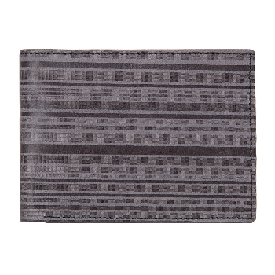 Grey Colour Bi-Fold Italian Leather Slim Wallet ( 8 Card Slot + 2 Hidden Compartment
