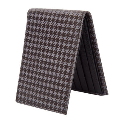Grey Colour Bi-Fold Italian Leather Slim Wallet ( 8 Card Slot + 2 Hidden Compartment )