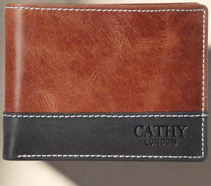 Tan Colour Bi-Fold Italian Leather Slim Wallet ( 3 Card Slot + 2 Hidden Compartment + Coin Pocket + Cash Compartment )