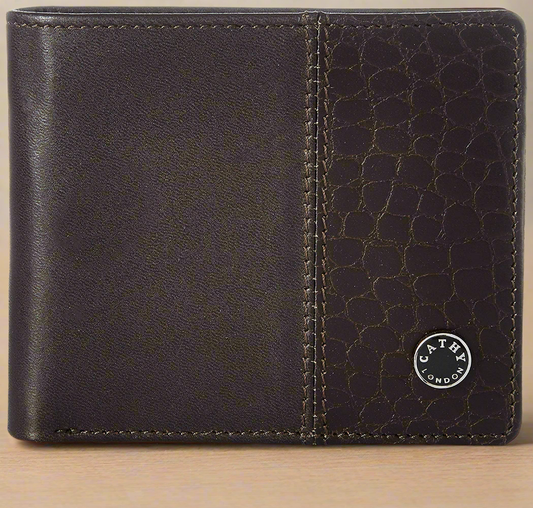 Brown Colour Bi-Fold Italian Leather Slim Wallet ( 8 Card Slot + 2 Hidden Compartment + Cash Compartment )