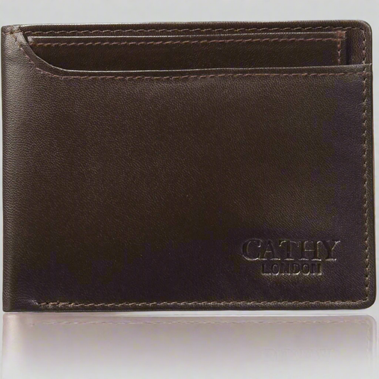 Brown Colour Bi-Fold Italian Leather Slim Wallet ( 5 Card Slot + 2 Hidden Compartment +Coin Pocket + Cash Compartment )