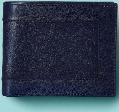 Blue Colour Bi-Fold Italian Leather Slim Wallet ( 6 Card Slot + 2 Hidden Compartment + Cash Compartment)