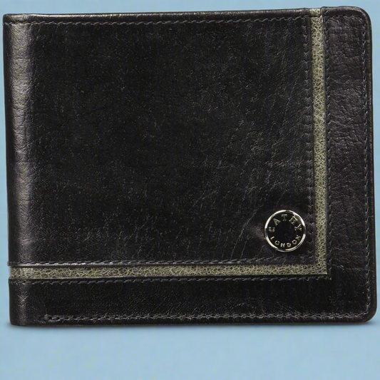 Black Colour Bi-Fold Italian Leather Slim Wallet ( 6 Card Slot + 2 Hidden Compartment + Cash Compartment)