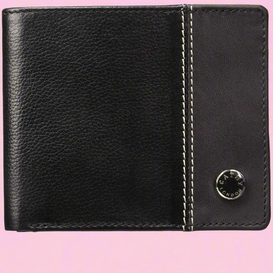 Black Colour Bi-Fold Italian Leather Slim Wallet ( 3 Card Slot + 2 Hidden Compartment +Coin Pocket + Cash Compartment )