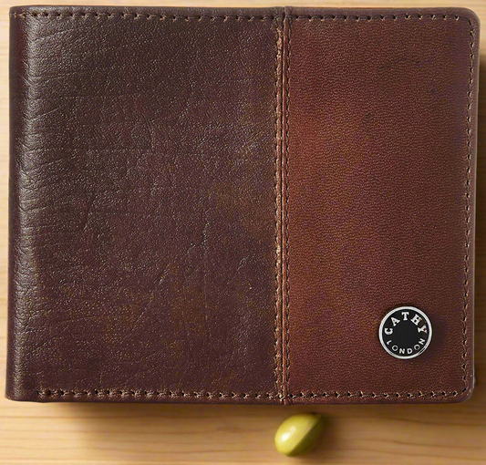 Brown Colour Bi-Fold Italian Leather Slim Wallet ( 3 Card Slot + 2 Hidden Compartment +Coin Pocket + Cash Compartment )