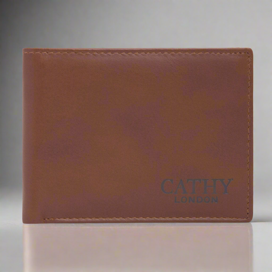 Brown Colour Bi-Fold Italian Leather Slim Wallet (8 Card Slot + 2 ID Slot + 2 Hidden Compartment + Cash Compartment)