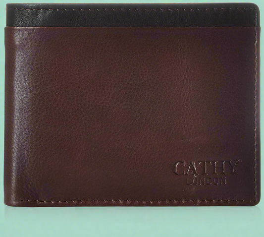 Brown Colour Bi-Fold Italian Leather Slim Wallet ( 7 Card Slot + 2 Hidden Compartment + 1 ID Slot + Coin Pocket + Cash Compartment )