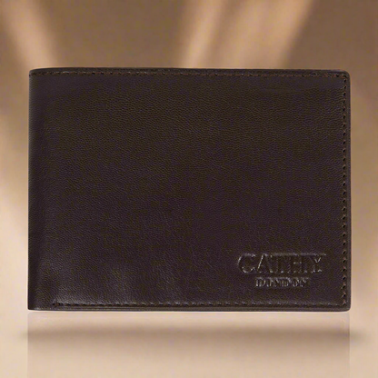 Coffee Colour Bi-Fold Italian Leather Slim Wallet ( 8 Card Slot + 2 ID Slot + 2 Hidden Compartment + Cash Compartment)