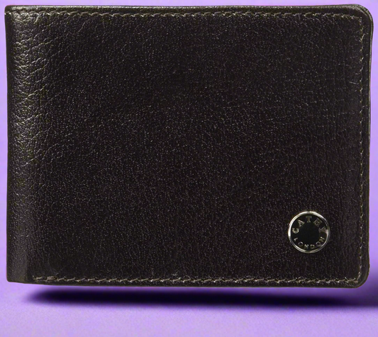 Black Colour Bi-Fold Italian Leather Slim Wallet ( 3 Card Slot + 2 Hidden Compartment + Coin Pocket + Cash Compartment)