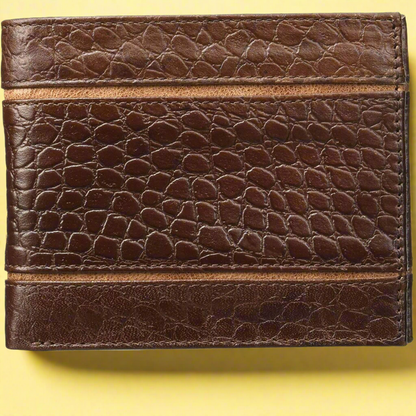 Brown Colour Bi-Fold Italian Leather Slim Wallet ( 6 Card Slot + 2 Hidden Compartment + Cash Compartment)