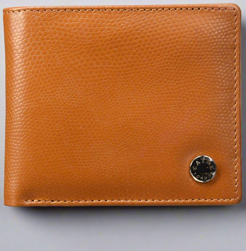 Tan Colour Bi-Fold Italian Leather Slim Wallet ( 3 Card Slot + Coin Pocket )