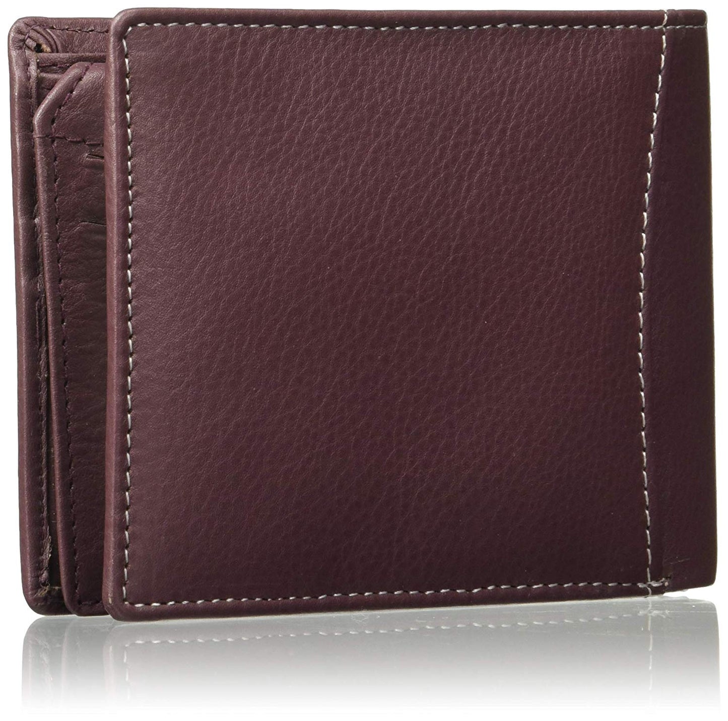 Purple Colour Bi-Fold Italian Leather Slim Wallet ( 6 Card Slot + 2 Hidden Compartment + Coin Pocket )