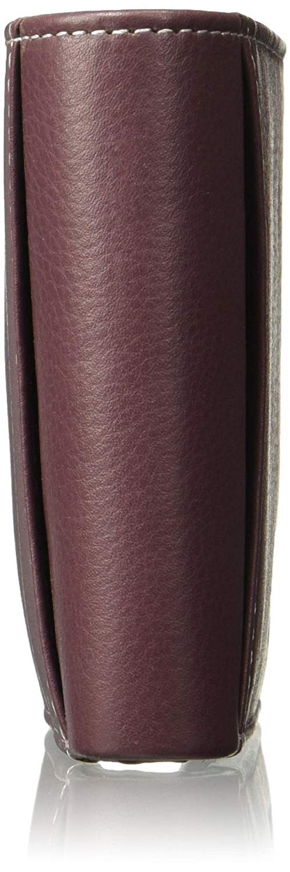 Purple Colour Bi-Fold Italian Leather Slim Wallet ( 6 Card Slot + 2 Hidden Compartment + Coin Pocket )