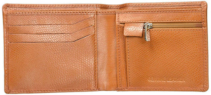 Tan Colour Bi-Fold Italian Leather Slim Wallet ( 3 Card Slot + Coin Pocket )