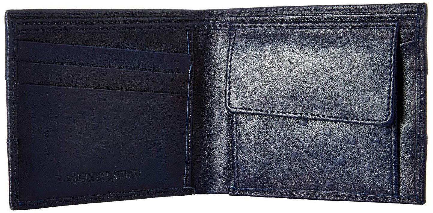 Blue Colour Bi-Fold Italian Leather Slim Wallet ( 6 Card Slot + 2 Hidden Compartment + Cash Compartment)