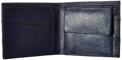 Blue Colour Bi-Fold Italian Leather Slim Wallet ( 6 Card Slot + 2 Hidden Compartment + Cash Compartment)