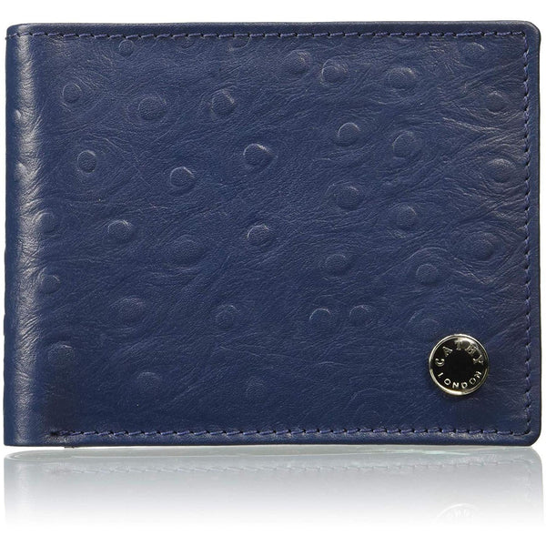 DV Leather Wallet with Coin Purse and Inside Secret Zip Compartment Blue