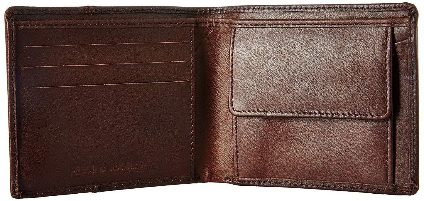 Brown Colour Bi-Fold Italian Leather Slim Wallet ( 3 Card Slot + 2 Hidden Compartment +Coin Pocket + Cash Compartment )