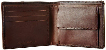 Brown Colour Bi-Fold Italian Leather Slim Wallet ( 3 Card Slot + 2 Hidden Compartment +Coin Pocket + Cash Compartment )