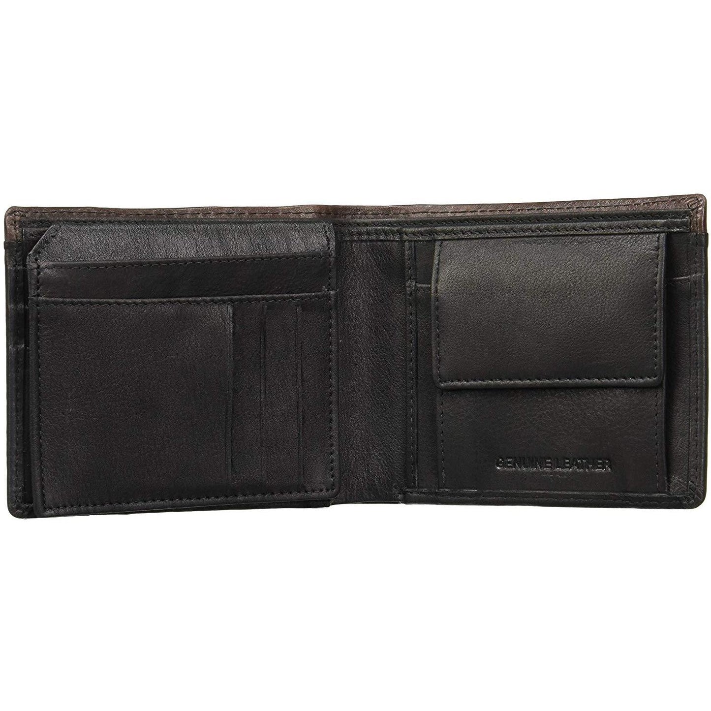 Black Colour Bi-Fold Italian Leather Slim Wallet ( 7 Card Slot + 2 Hidden Compartment + 1 ID Slot + Coin Pocket + Cash Compartment )