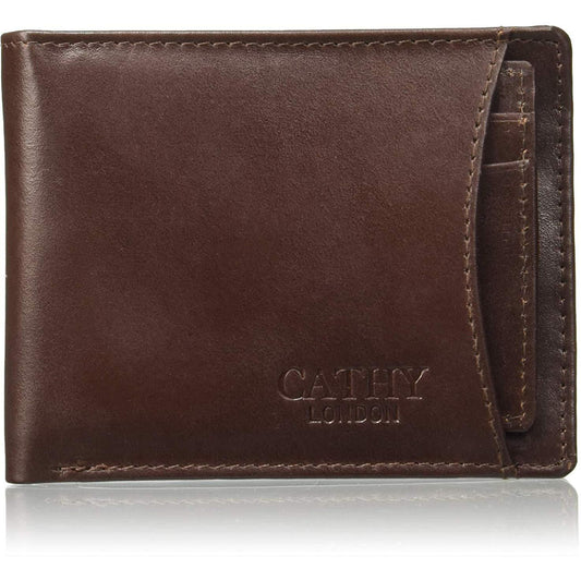 Brown Colour Bi-Fold Italian Leather Slim Wallet ( 5 Card Slot + 2 Hidden Compartment +Coin Pocket + Cash Compartment )