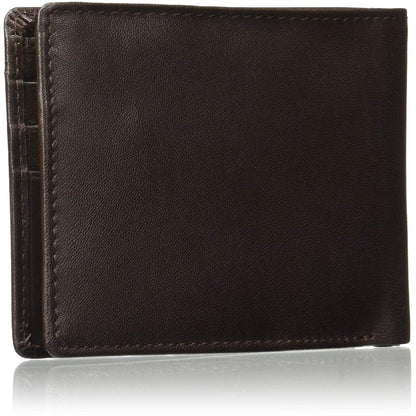 Brown Colour Bi-Fold Italian Leather Slim Wallet ( 5 Card Slot + 2 Hidden Compartment +Coin Pocket + Cash Compartment )