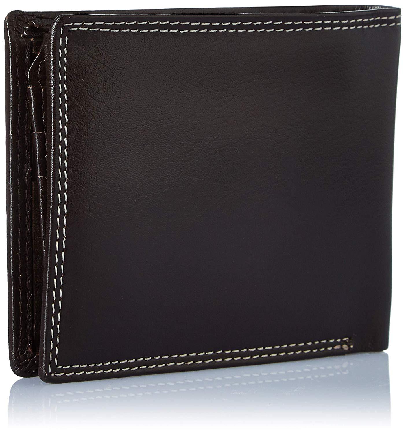 Brown Colour Bi-Fold Italian Leather Slim Wallet ( 6 Card Slot + 2 Hidden Compartment + 1 ID Slot + Coin Pocket + Cash Compartment )