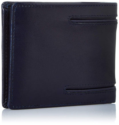 Blue Colour Bi-Fold Italian Leather Slim Wallet ( 3 Card Slot + 2 Hidden Compartment + Coin Pocket + Cash Compartment)