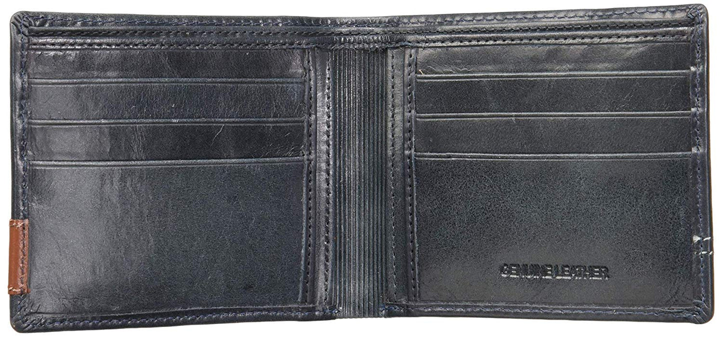 Blue Colour Bi-Fold Italian Leather Slim Wallet ( 6 Card Slot + 2 Hidden Compartment + Cash Compartment )