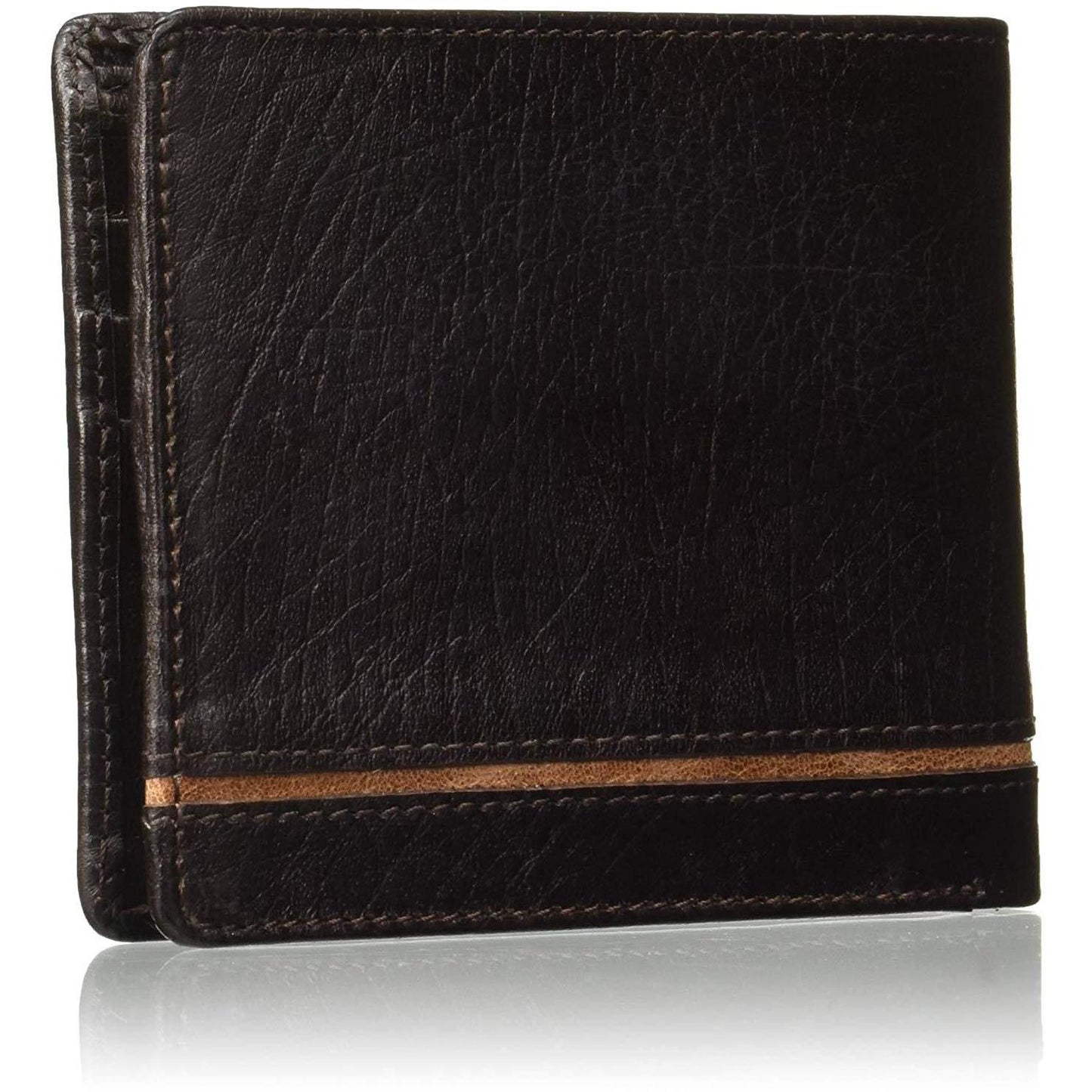 Brown Colour Bi-Fold Italian Leather Slim Wallet ( 6 Card Slot + 2 Hidden Compartment + Cash Compartment)