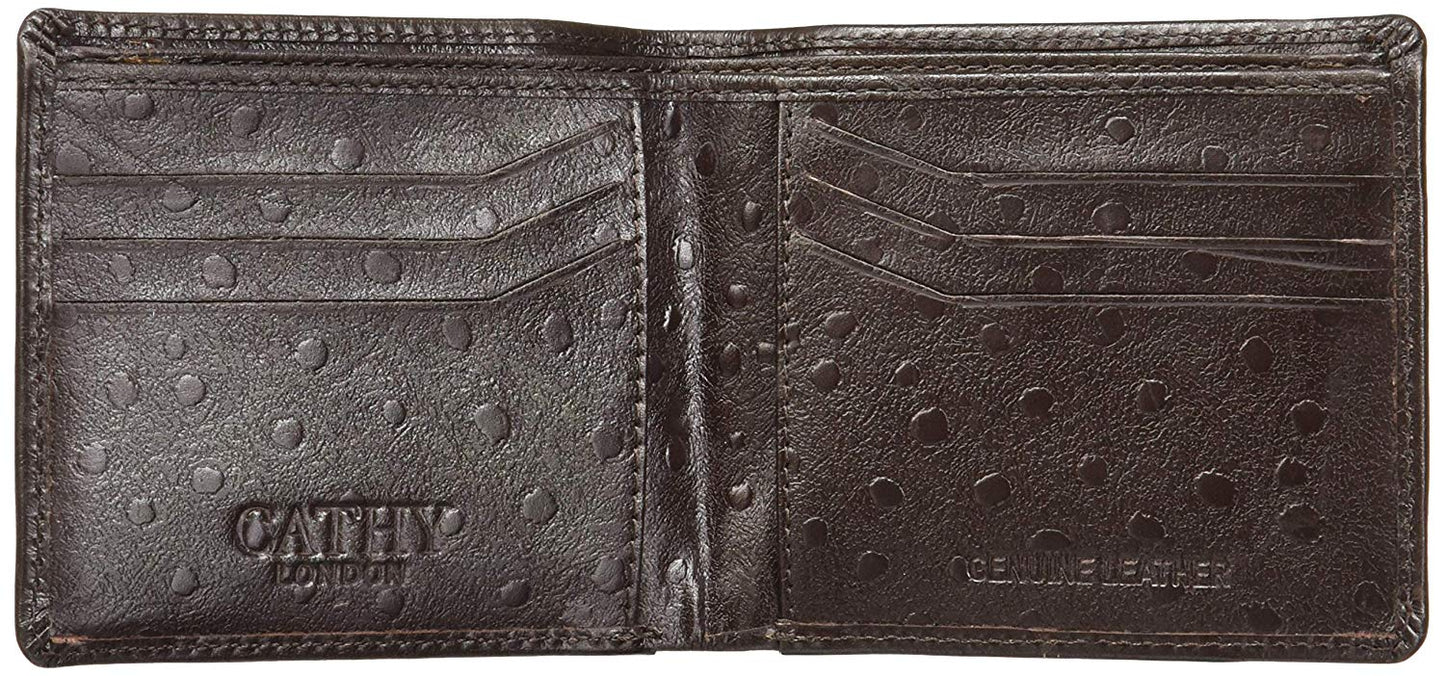 Brown Colour Bi-Fold Italian Leather Slim Wallet ( 6 Card Slot + 2 Hidden Compartment + Cash Compartment )