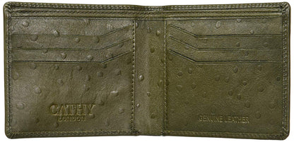 Olive Colour Bi-Fold Italian Leather Slim Wallet ( 6 Card Slot + 2 Hidden Compartment + Cash Compartment )