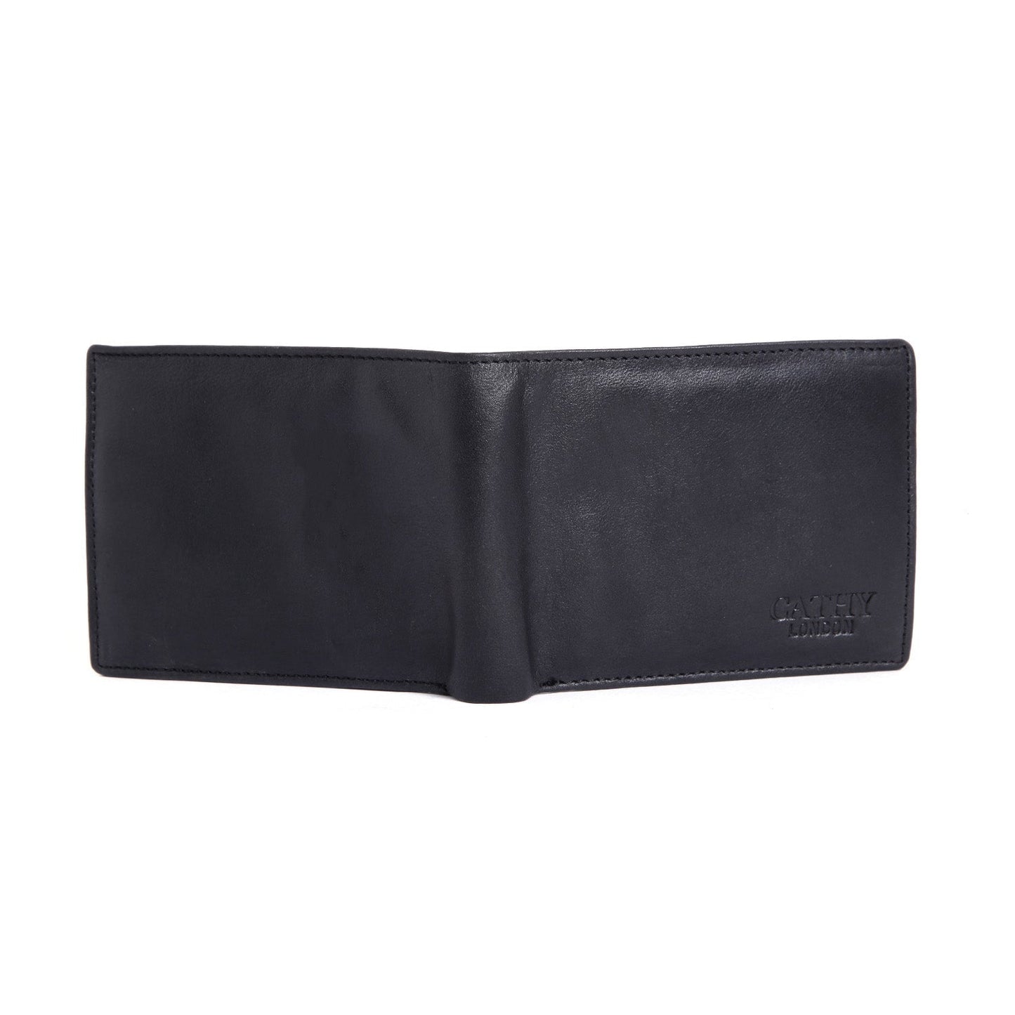 Black Colour Bi-Fold Italian Leather Slim Wallet ( 2 Card Slot + 2 Hidden Compartment +1 ID Slot + Coin Pocket +  Cash Compartment )