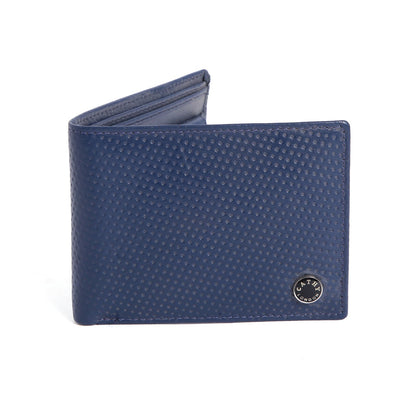 Blue Colour Bi-Fold Italian Leather Slim Wallet ( 3 Card Slot + 2 Hidden Compartment + Coin Pocket +  Cash Compartment )