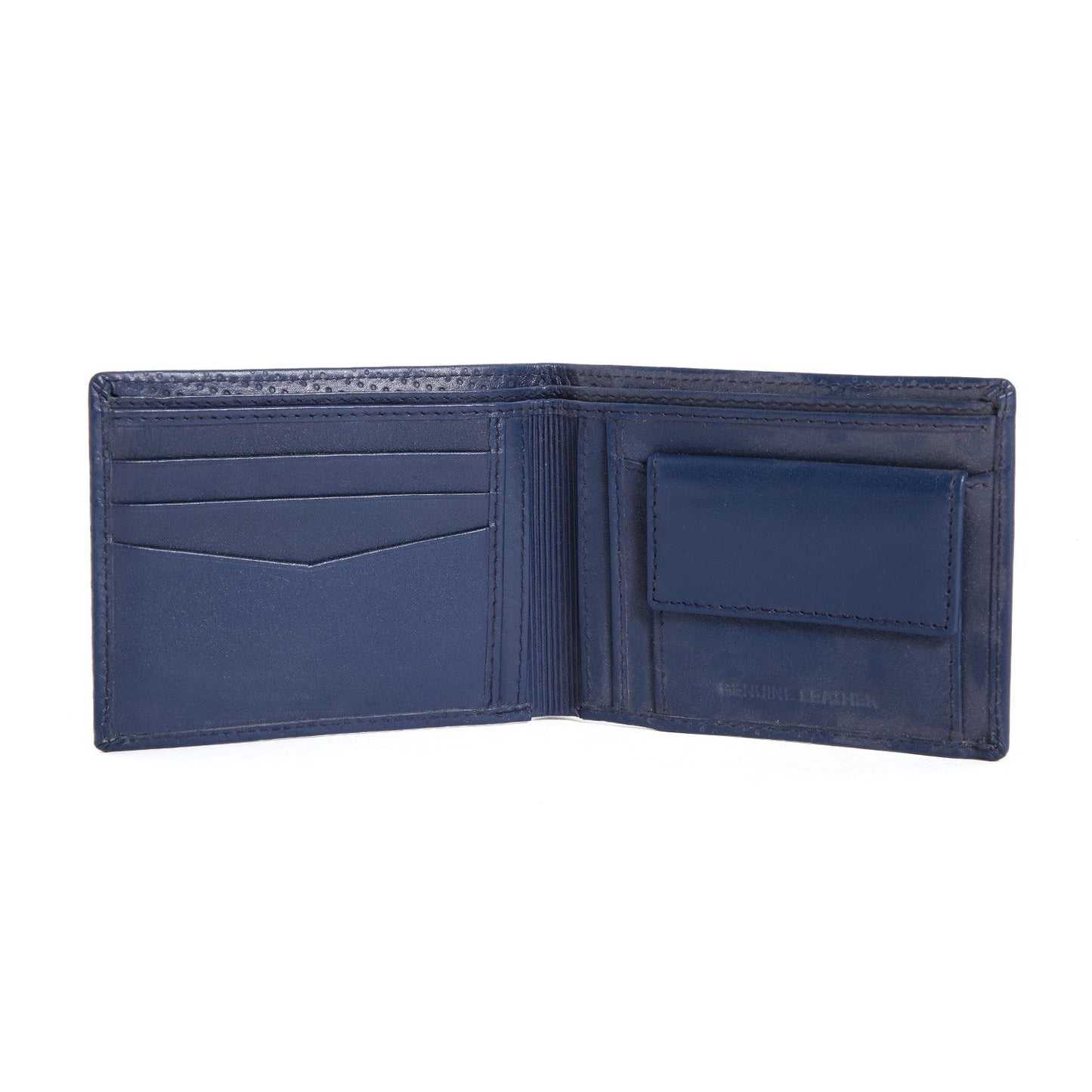 Blue Colour Bi-Fold Italian Leather Slim Wallet ( 3 Card Slot + 2 Hidden Compartment + Coin Pocket +  Cash Compartment )