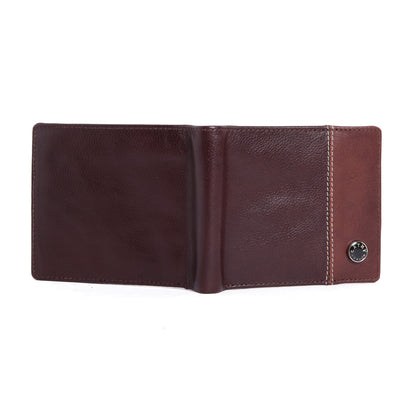 Brown Colour Bi-Fold Italian Leather Slim Wallet ( 3 Card Slot + Coin Pocket + Cash Compartment )