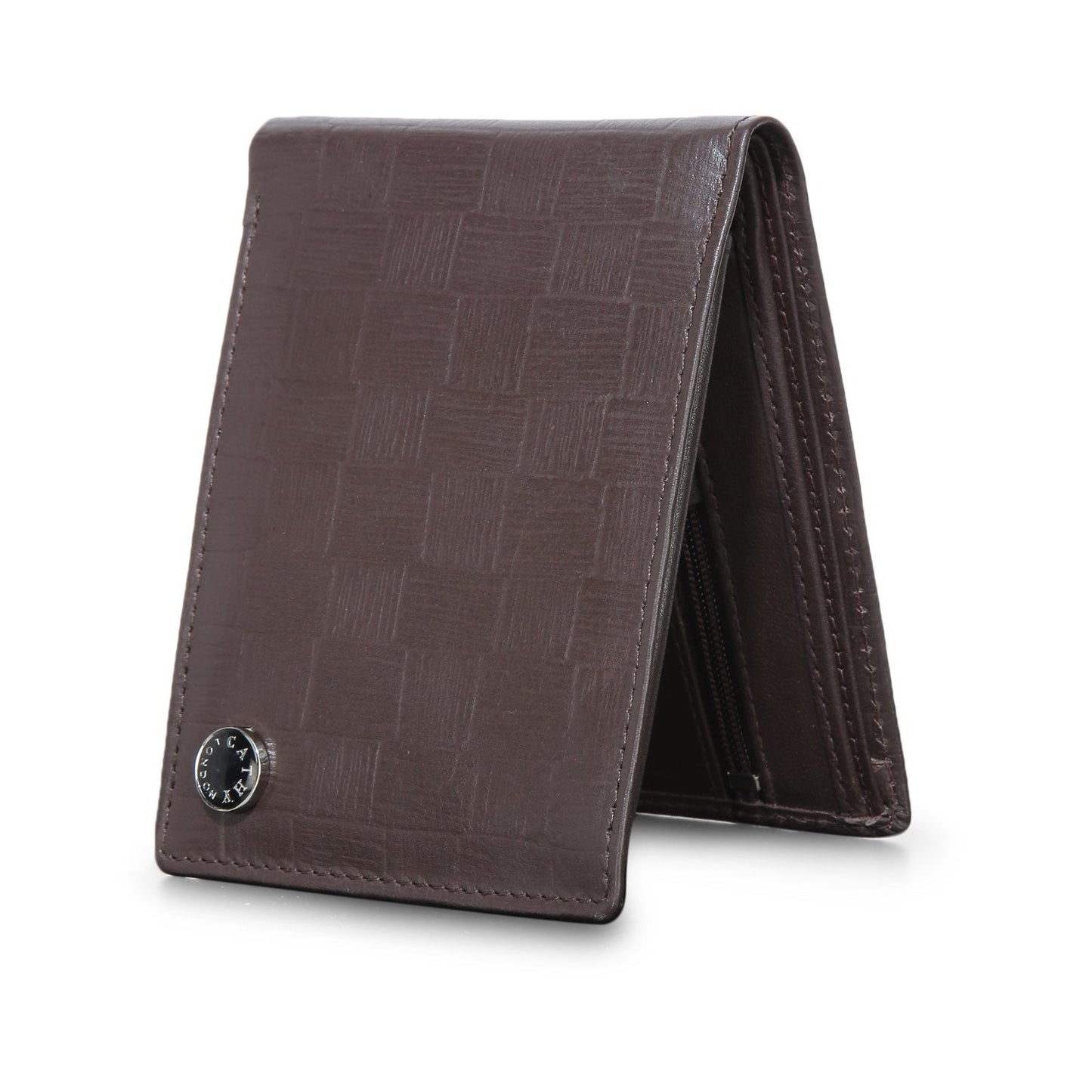 Brown Colour Bi-Fold Italian Leather Slim Wallet ( 6 Card Slot + 2 Hidden Compartment + 1 ID Slot + Coin Pocket + Cash Compartment )