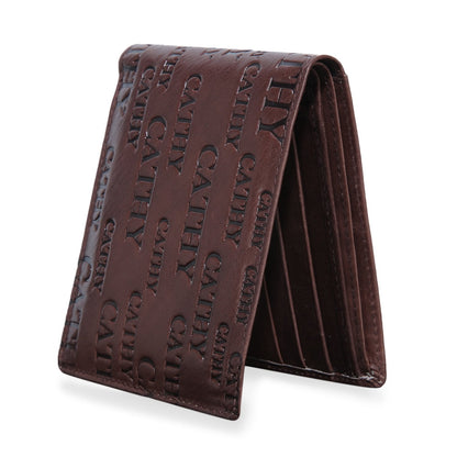 Brown Colour Bi-Fold Italian Leather Slim Wallet ( 6 Card Slot + 2 Hidden Compartment + Cash Compartment)