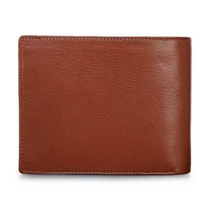 Tan Colour Bi-Fold Italian Leather Slim Wallet (7 Card Slot + 2 Hidden Compartment + 1 ID Slot + Coin Pocket + Cash Compartment)