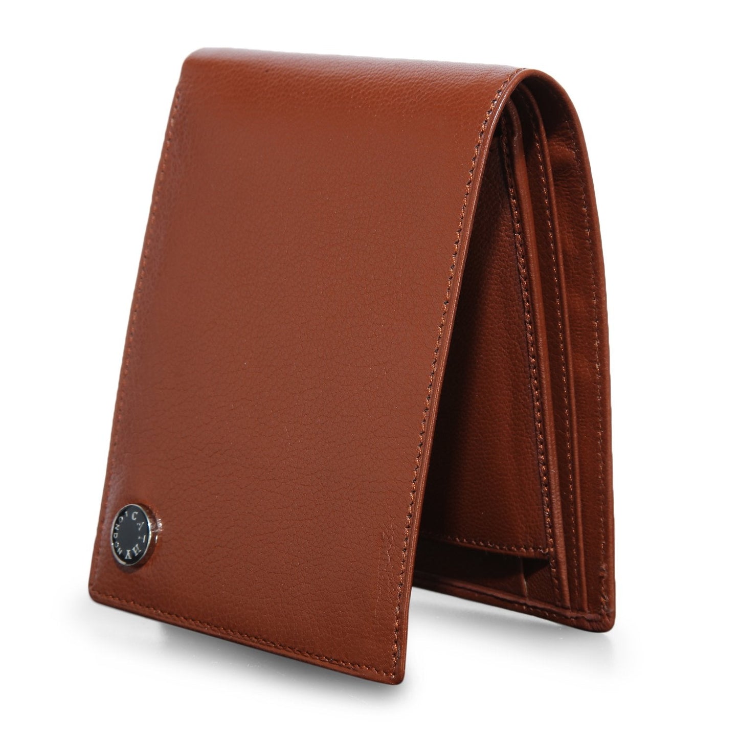 Tan Colour Bi-Fold Italian Leather Slim Wallet (7 Card Slot + 2 Hidden Compartment + 1 ID Slot + Coin Pocket + Cash Compartment)