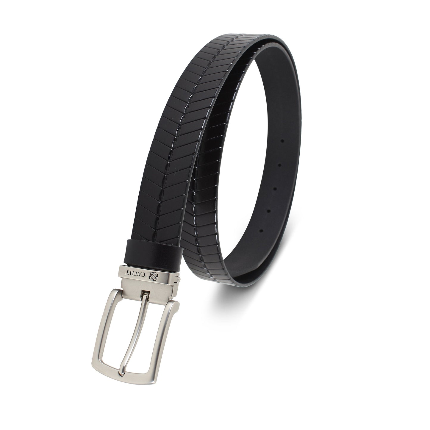 Men's Classic Dress Belt Top Grain Italian Leather with Metal Buckle