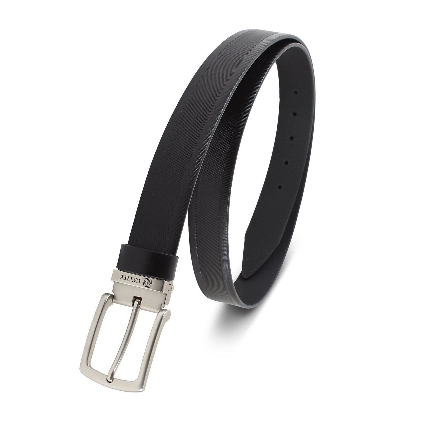 Men's Classic Dress Belt Top Grain Italian Leather with Metal Buckle