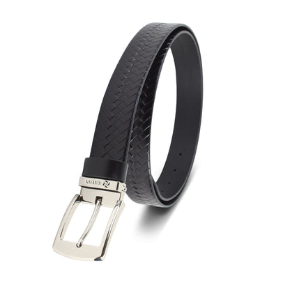 Men's Classic Dress Belt Top Grain Italian Leather with Metal Buckle