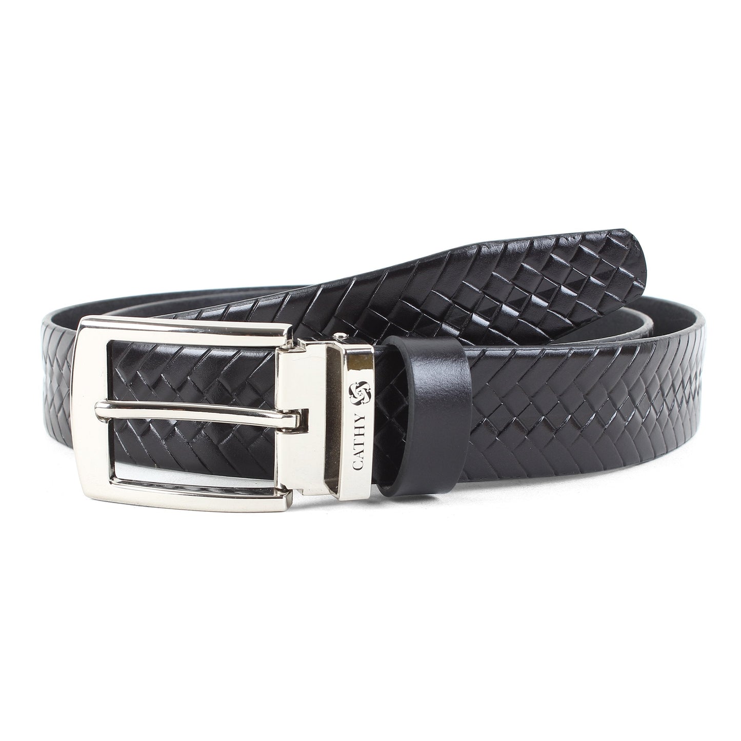 Men's Classic Dress Belt Top Grain Italian Leather with Metal Buckle