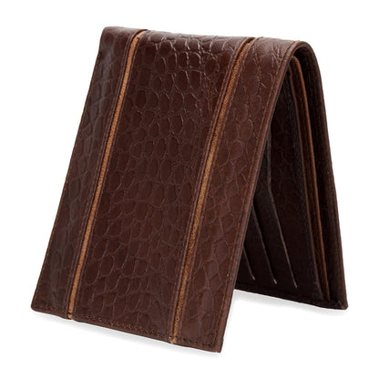 Brown Colour Bi-Fold Italian Leather Slim Wallet ( 6 Card Slot + 2 Hidden Compartment + Cash Compartment)