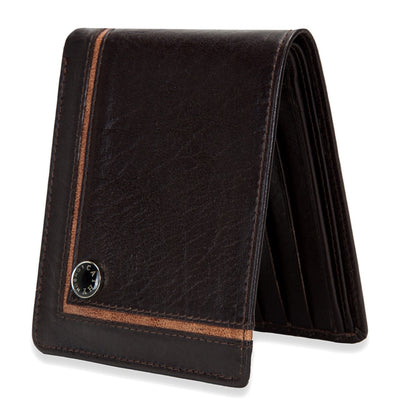 Brown Colour Bi-Fold Italian Leather Slim Wallet ( 6 Card Slot + 2 Hidden Compartment + Cash Compartment)