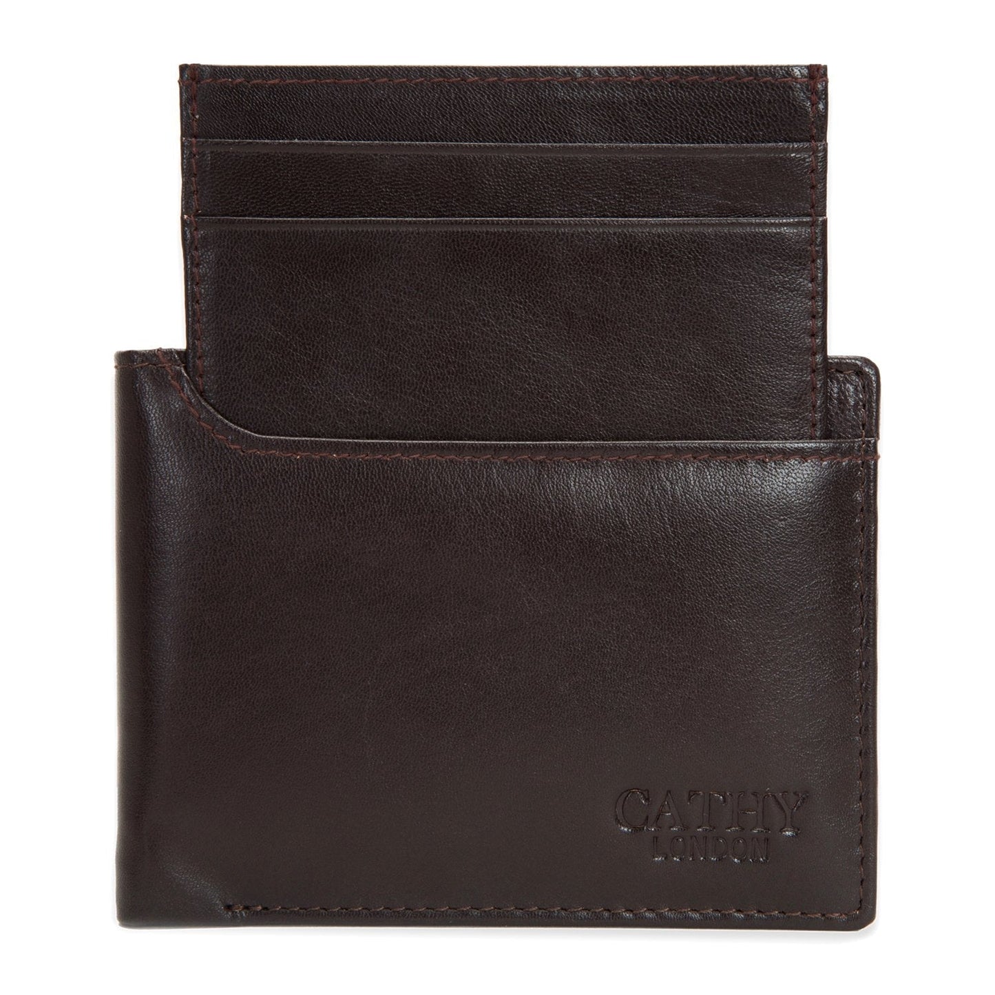 Brown Colour Bi-Fold Italian Leather Slim Wallet ( 5 Card Slot + 2 Hidden Compartment +Coin Pocket + Cash Compartment )