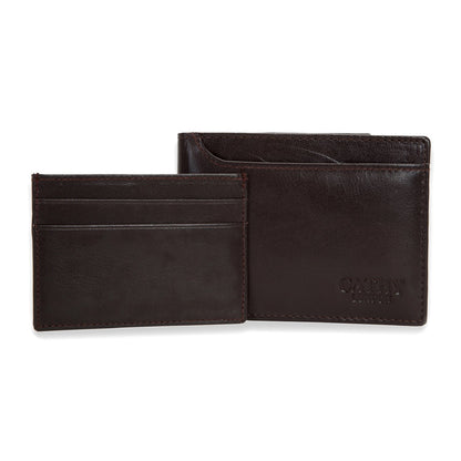 Brown Colour Bi-Fold Italian Leather Slim Wallet ( 5 Card Slot + 2 Hidden Compartment +Coin Pocket + Cash Compartment )