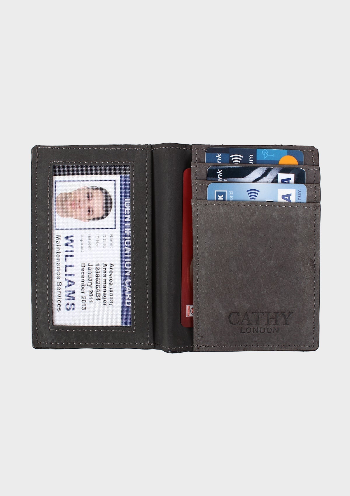 Black Colour Bi-Fold Italian Leather Card Holder/Slim Wallet (6 Card Slot + 2 ID Slot + Cash Compartment)