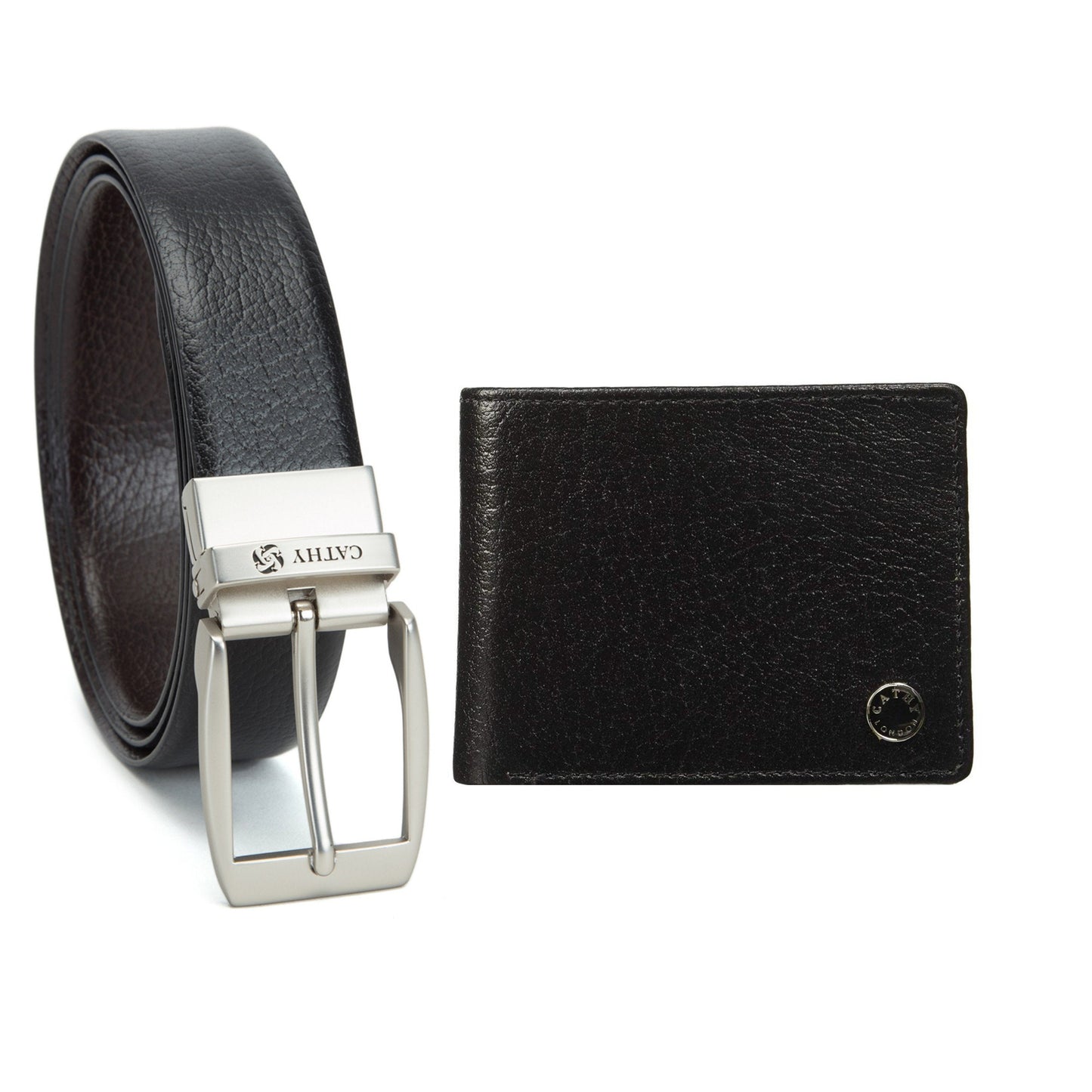 Cathy London  Men's Wallet With Reversible Belt Combo Pack ( GIFT BOX INCLUDED )